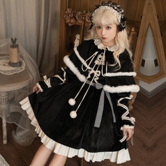 Winter Love Song Sweet Lolita Dress OP & Cloak by With Puji (WJ145)